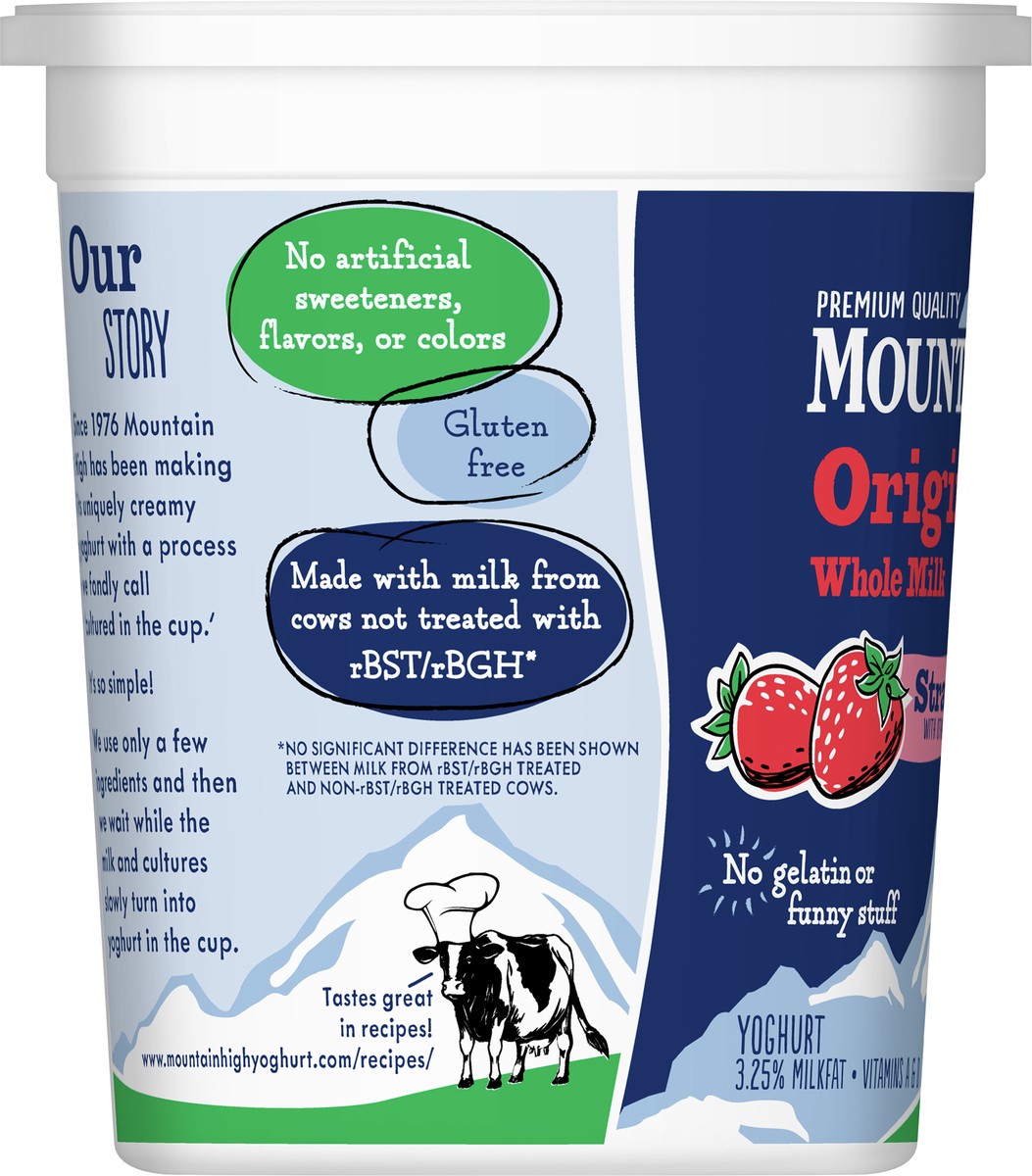 slide 5 of 9, Mountain High, Original Whole Milk Yogurt, Strawberry, Gluten Free Snacks, 32 OZ Yogurt Container, 32 oz