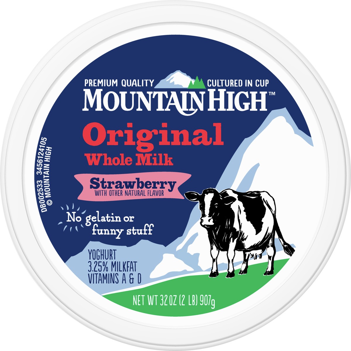 slide 2 of 9, Mountain High, Original Whole Milk Yogurt, Strawberry, Gluten Free Snacks, 32 OZ Yogurt Container, 32 oz