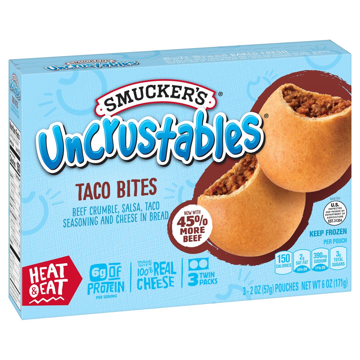 slide 1 of 8, Smucker's Uncrustables, 3 ct; 6 oz