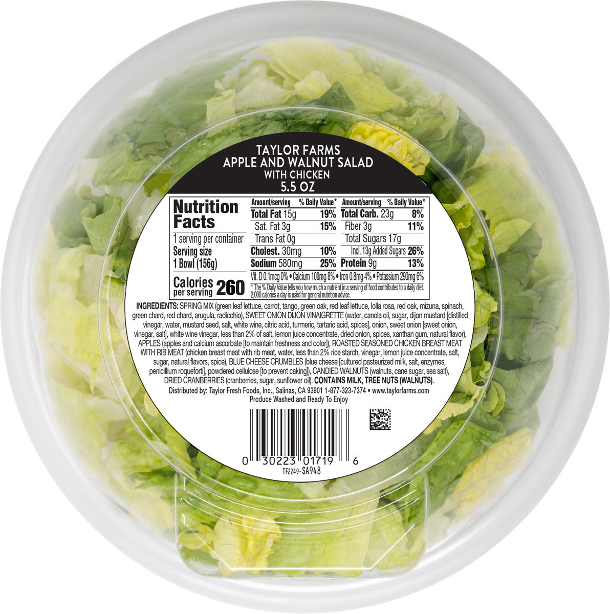 slide 2 of 3, Taylor Farms Apple & Walnut Salad With Chicken Salad Bowl, 5.5 oz