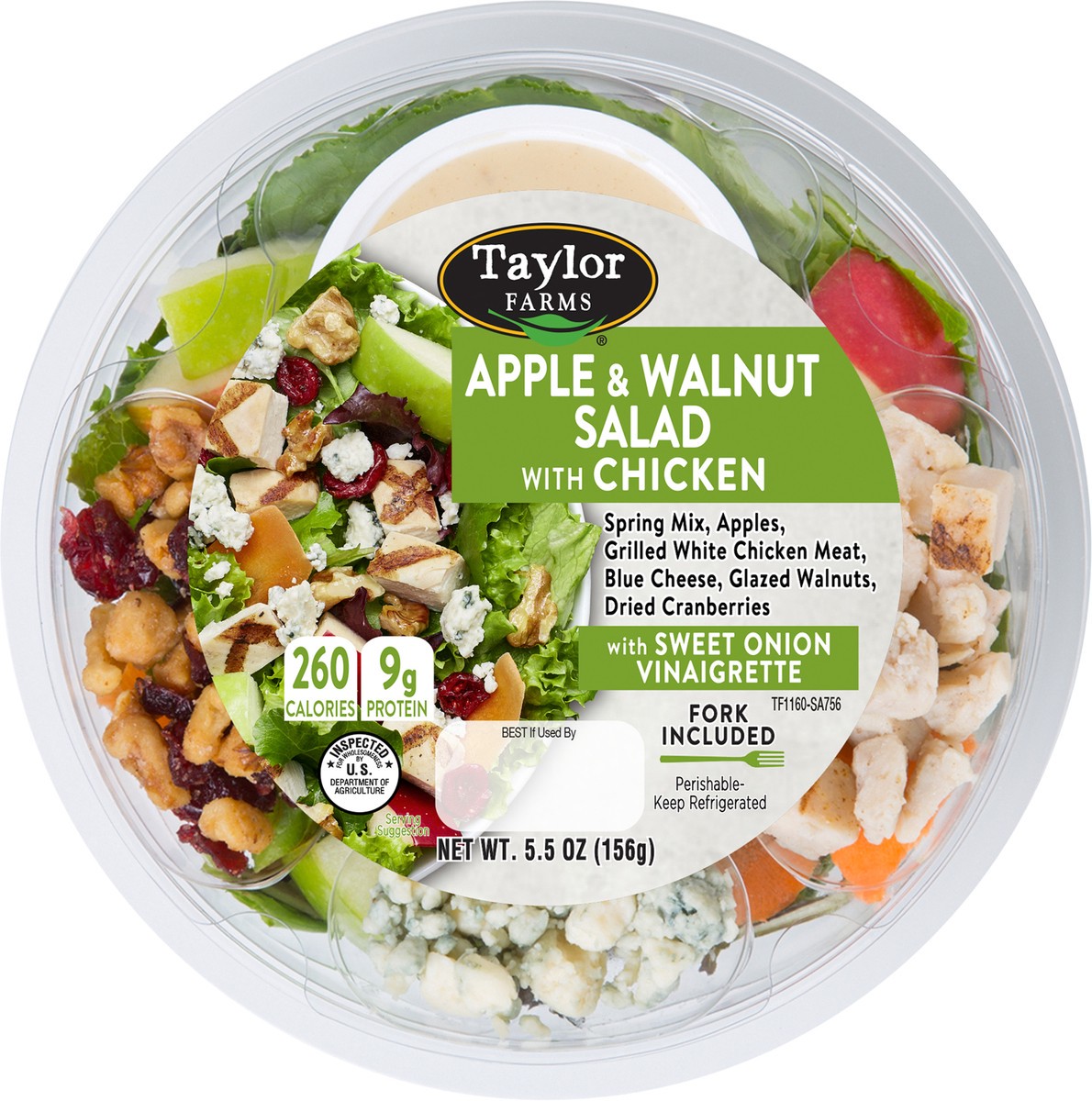 slide 3 of 3, Taylor Farms Apple & Walnut Salad With Chicken Salad Bowl, 5.5 oz