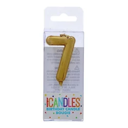 Unique Industries Mini Gold Number 7 Birthday Candle
