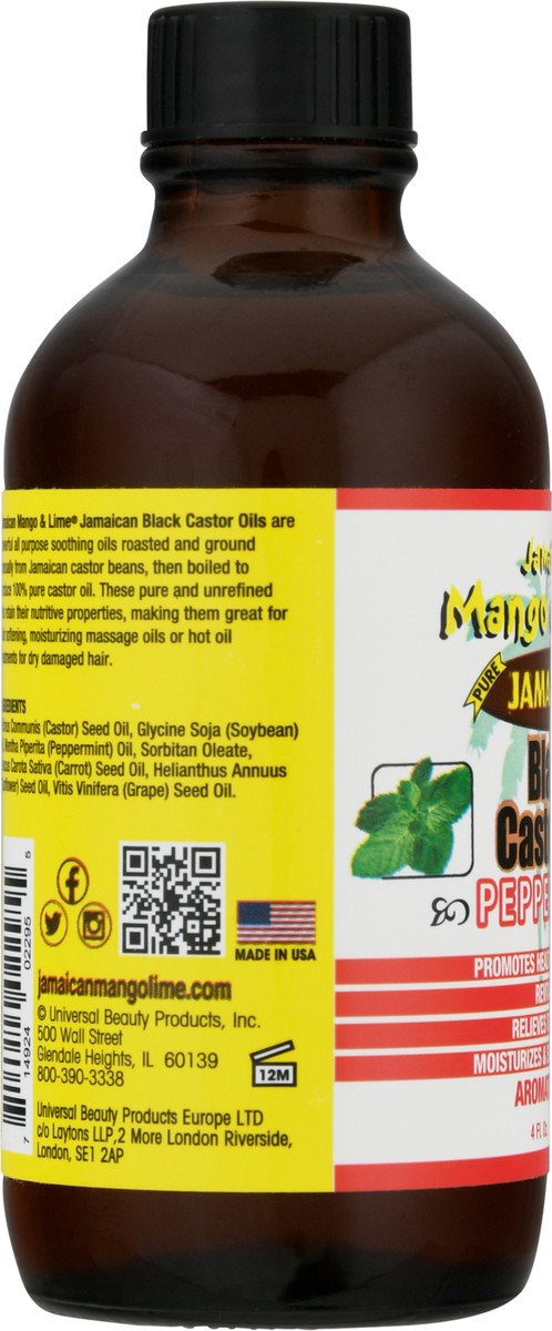 slide 7 of 9, Jamaican Mango & Lime Peppermint Black Castor Oil 4 fl oz, 4 fl oz