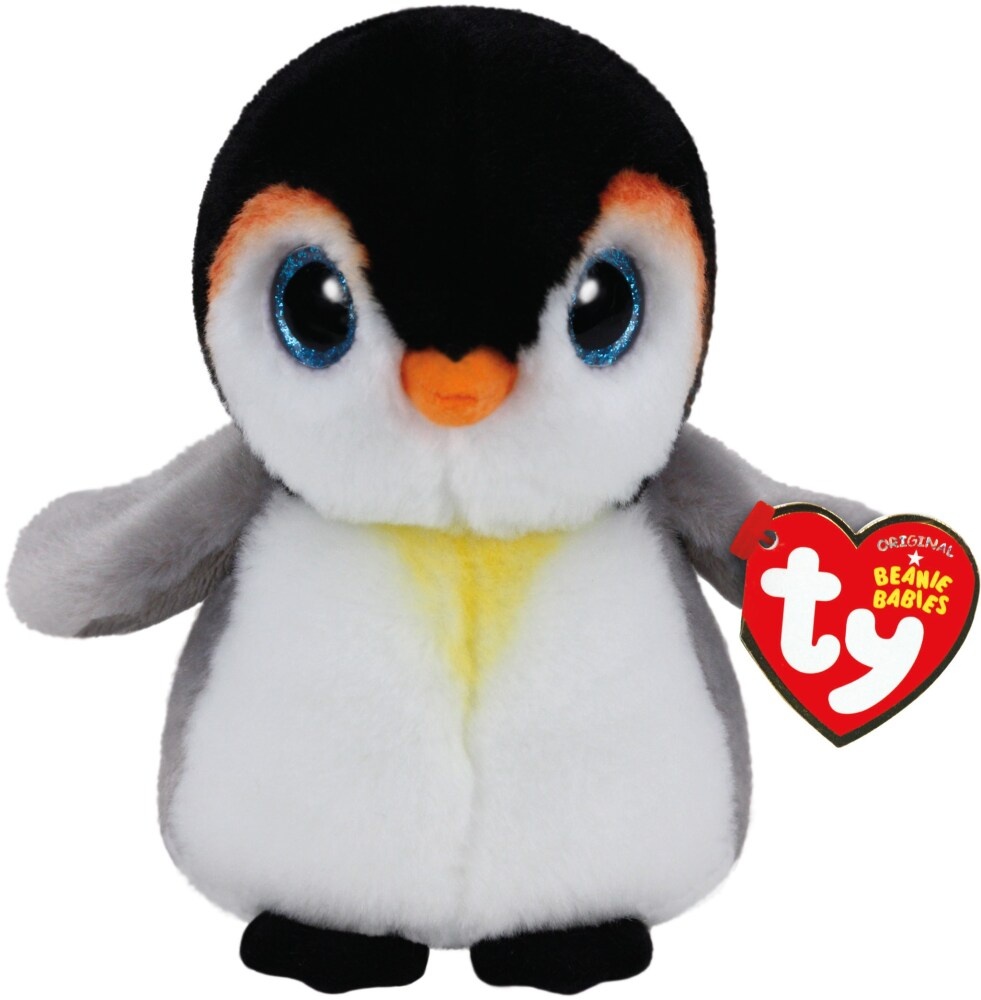 slide 1 of 1, Ty Beanie Babies Pongo Plush Penguin - White/Black/Gray, 8 in