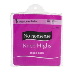 No Nonsense Sheer Toe Tan Knee Highs One Size