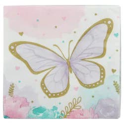 Party Creations Golden Butterfly Beverage Napkins