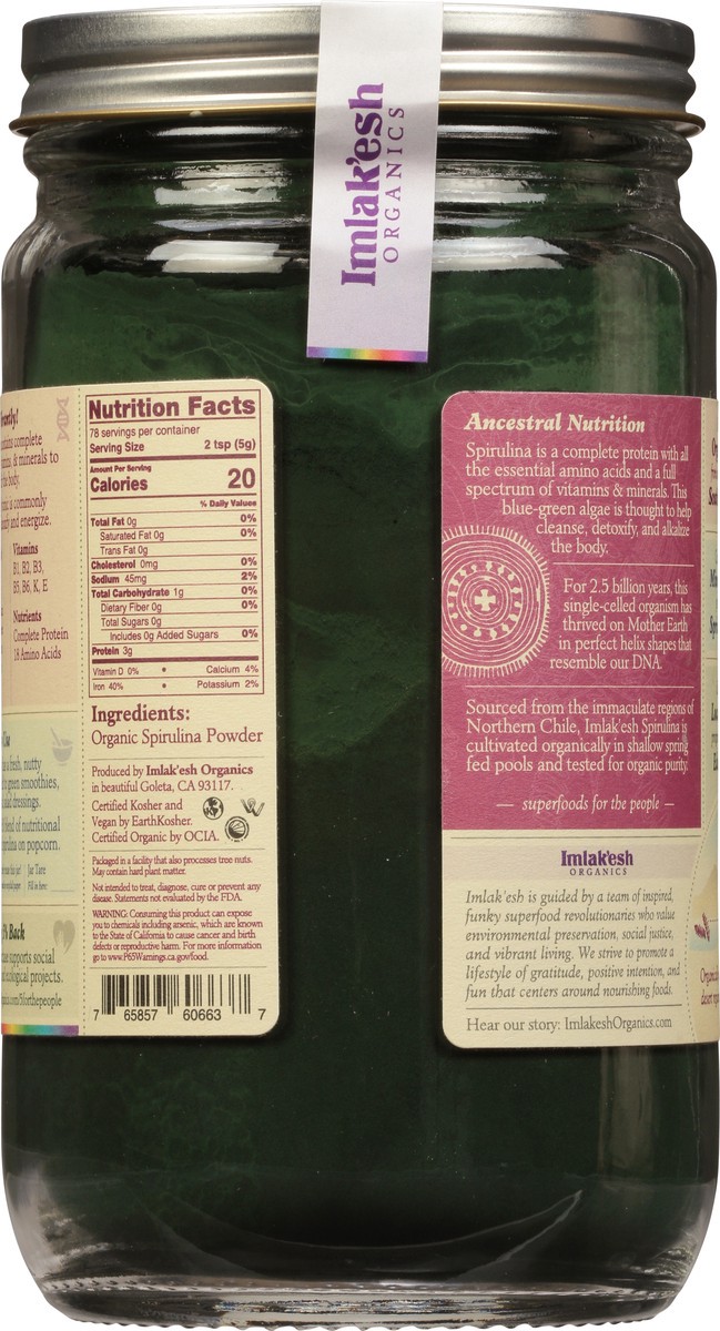 slide 2 of 14, Imlak'esh Organics Spirulina Powder Organic- 14 oz, 14 oz