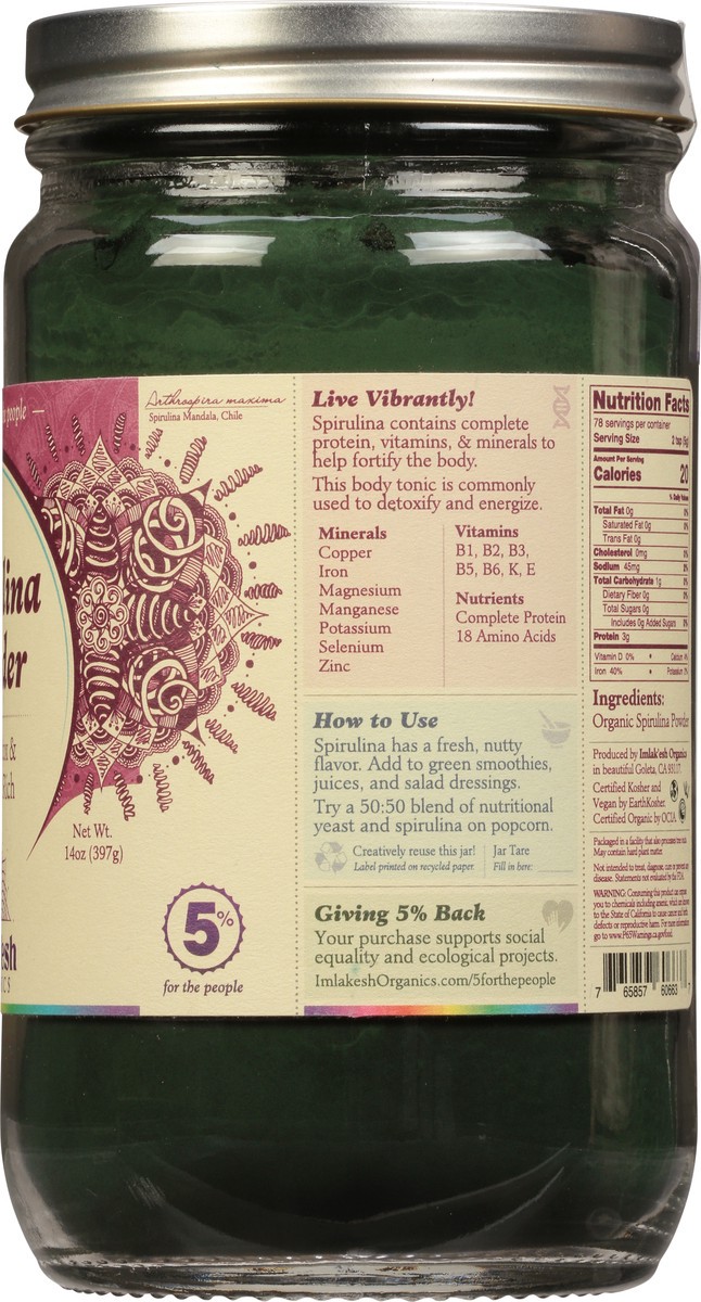 slide 12 of 14, Imlak'esh Organics Spirulina Powder Organic- 14 oz, 14 oz
