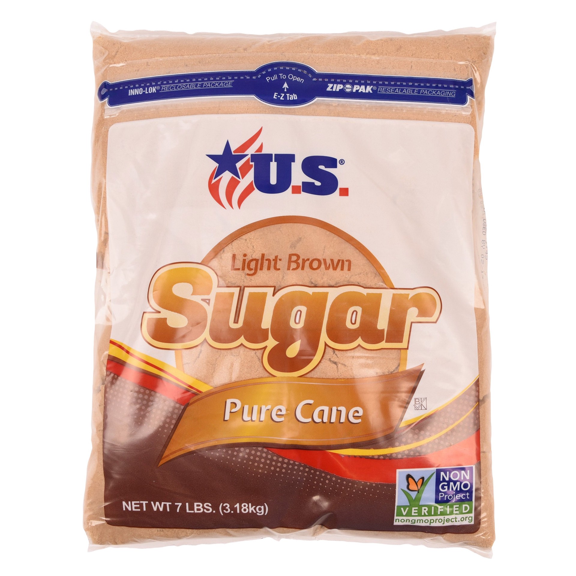 slide 1 of 1, U.S. Sugar Light Brown, 7 lbs, 