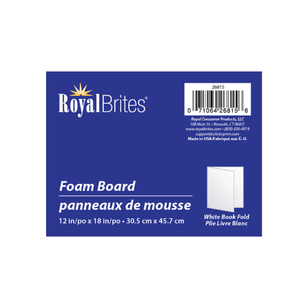slide 2 of 5, Royal Brites Book-Fold Foam Board, 12'' X 18'', White, 12 in