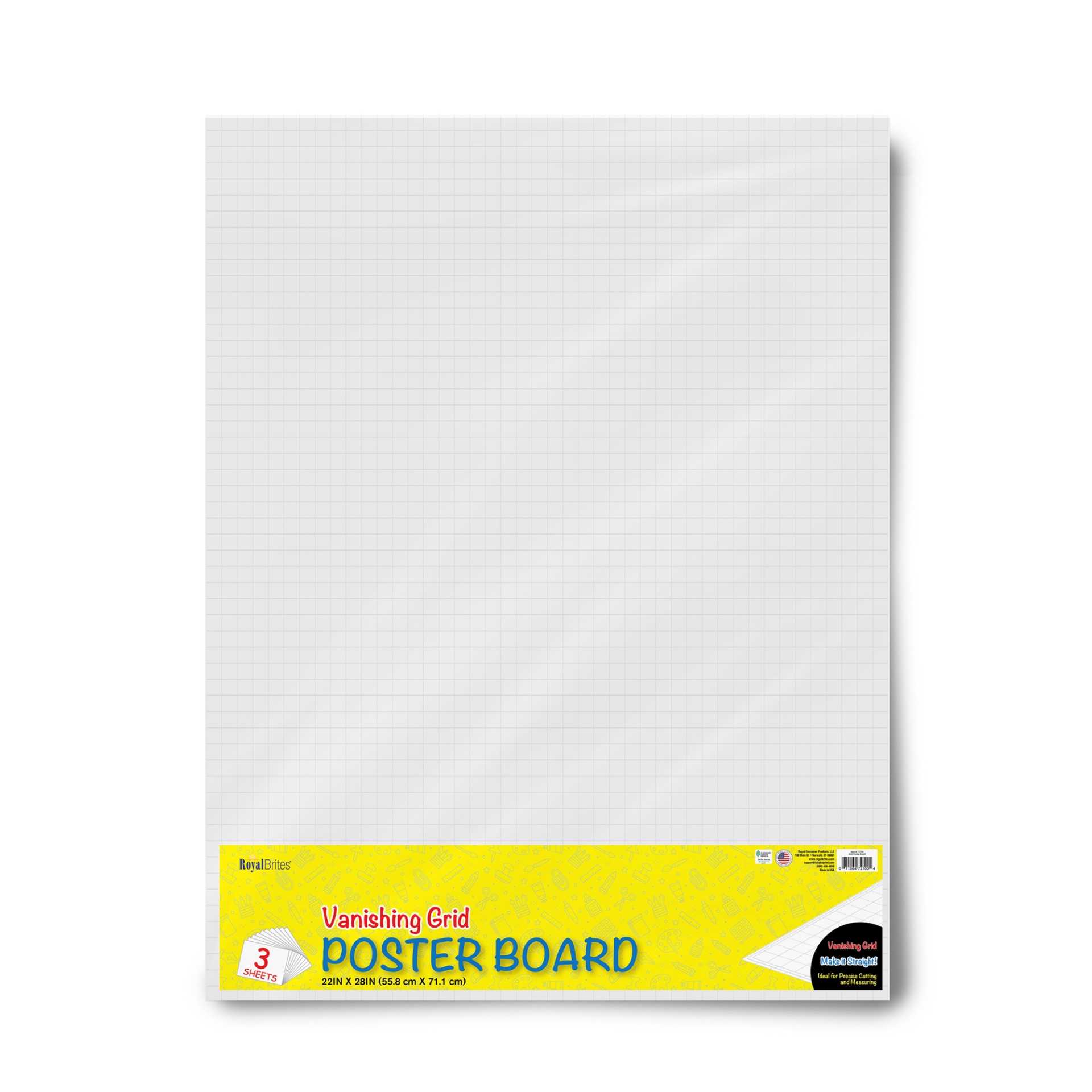 slide 1 of 1, Royal Brites White Poster Board, 3 ct