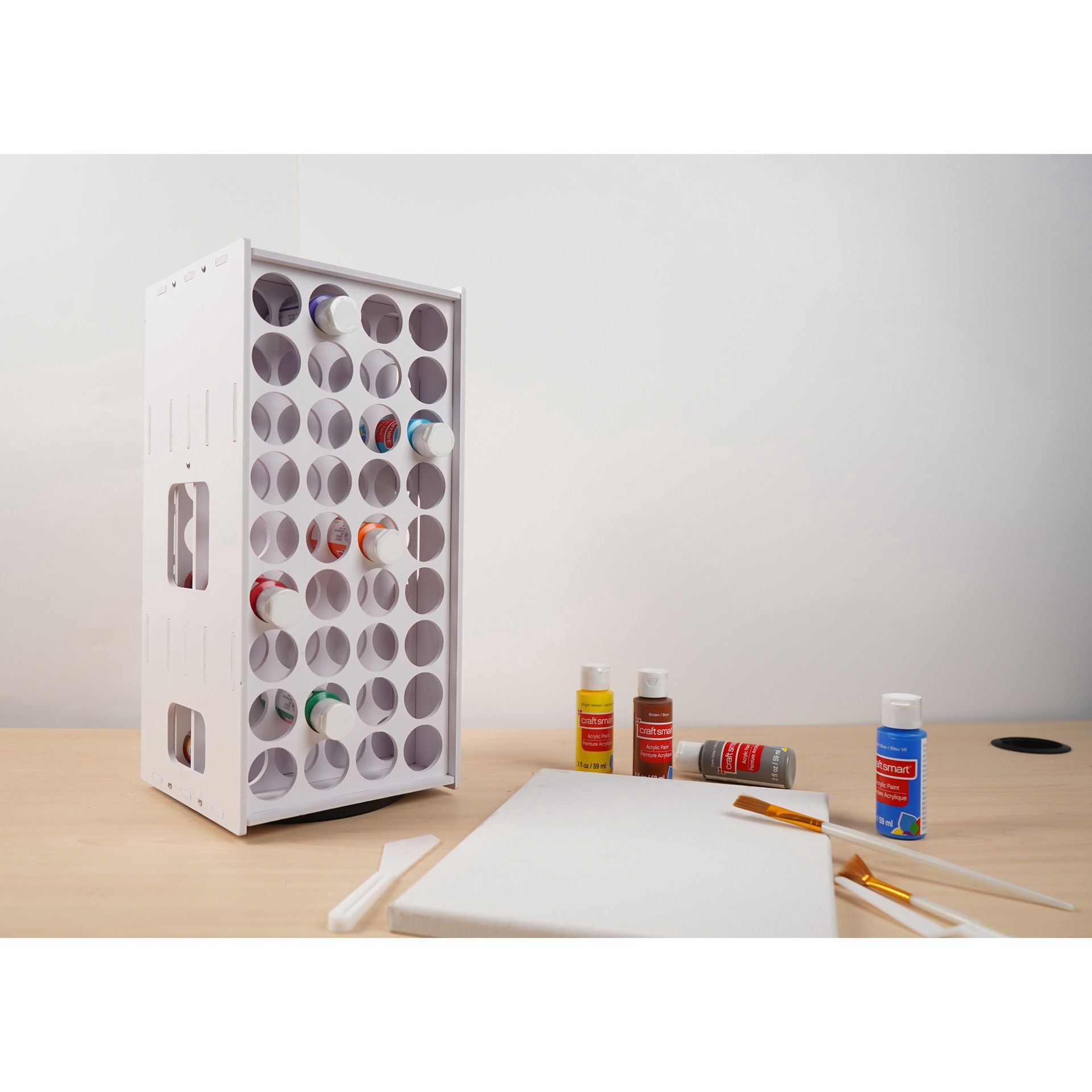 slide 3 of 3, 16" White Paint Storage Spinner By Craft Smart, 16 in