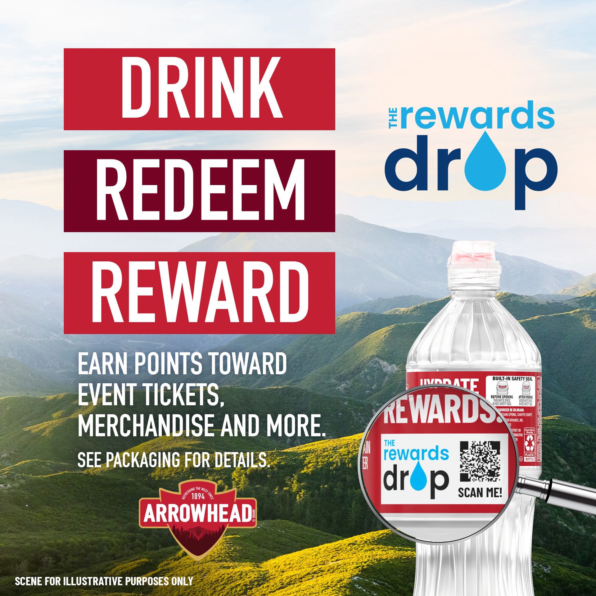 slide 5 of 10, ARROWHEAD Brand 100% Mountain Spring Water, 20-ounce plastic bottles (Pack of 24), 20 oz