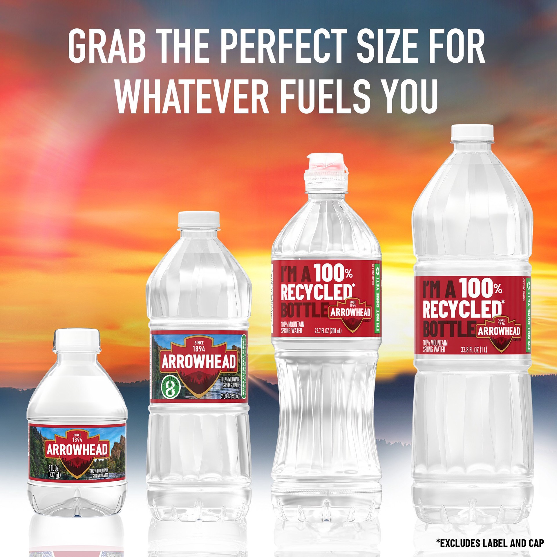 slide 8 of 10, ARROWHEAD Brand 100% Mountain Spring Water, 20-ounce plastic bottles (Pack of 24), 20 oz