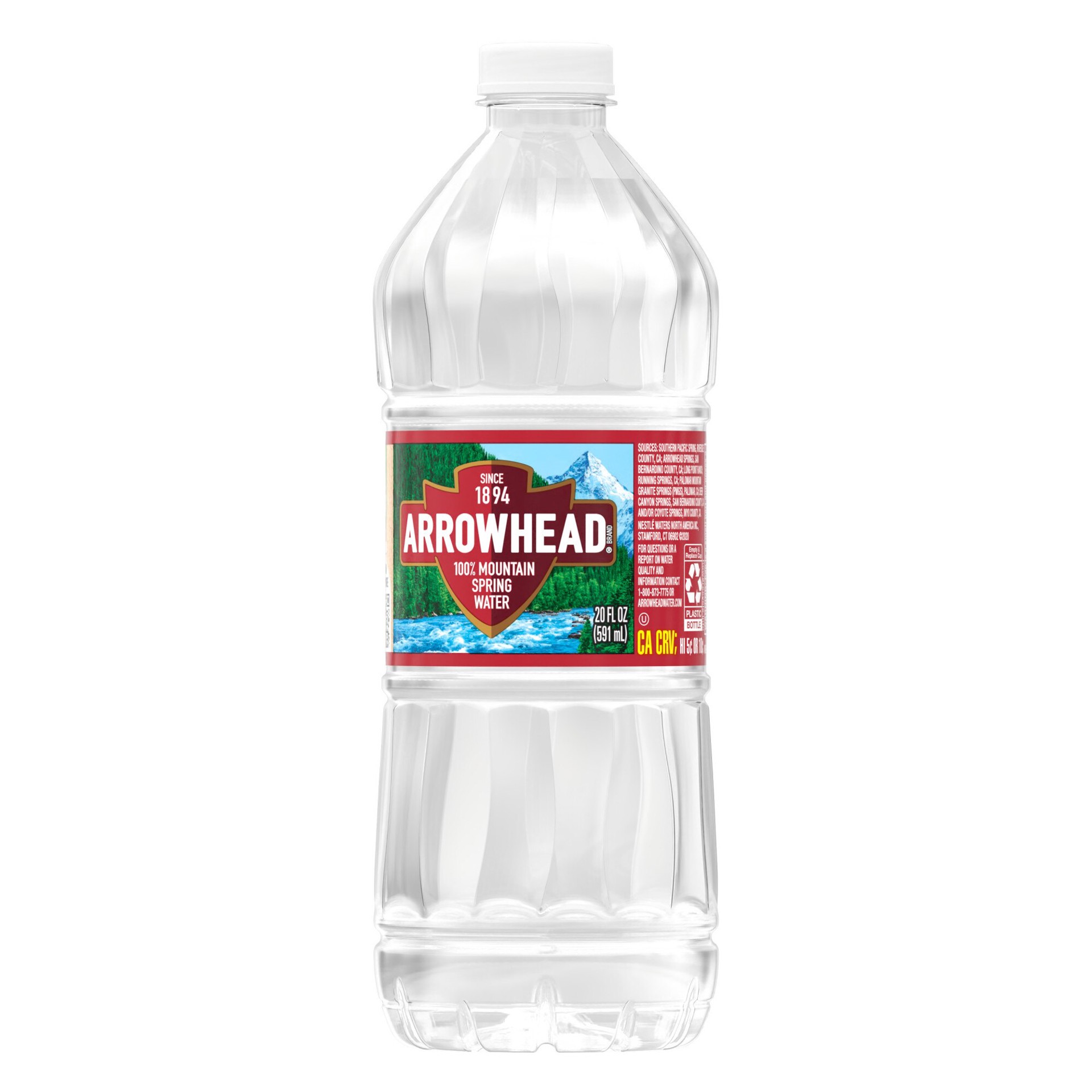 slide 10 of 10, ARROWHEAD Brand 100% Mountain Spring Water, 20-ounce plastic bottles (Pack of 24), 20 oz