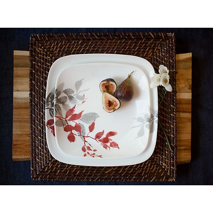 slide 2 of 3, Corelle Boutique Kyoto Leaves Square Dinnerware Set, 16 ct