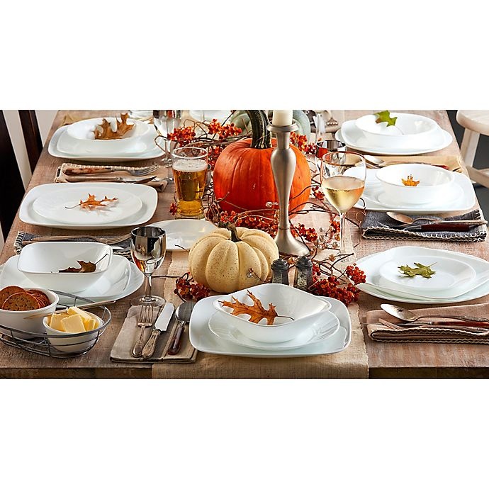 slide 3 of 4, Corelle Boutique Cherish Embossed Square Dinnerware Set, 16 ct