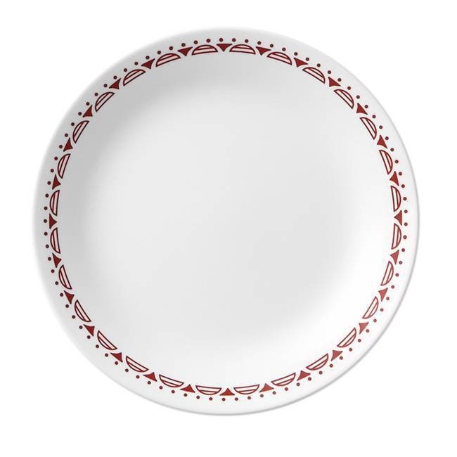 slide 1 of 6, Corelle 8.5" Glass Cordoba Salad Plate Red/White, 1 ct