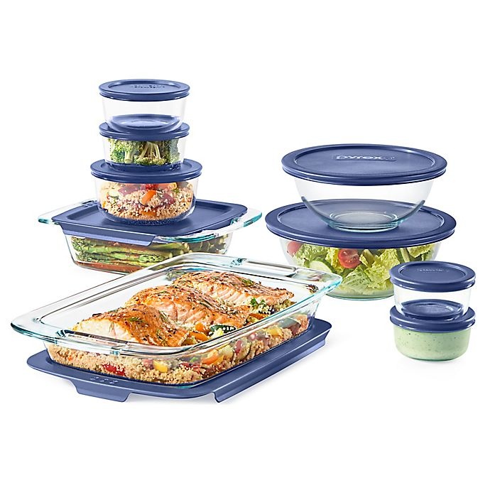 slide 3 of 5, Pyrex Bake, Prep, & Store Glass Food Storage Set, 18 ct