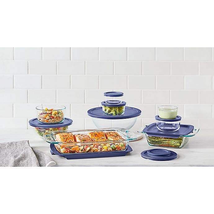 slide 4 of 5, Pyrex Bake, Prep, & Store Glass Food Storage Set, 18 ct