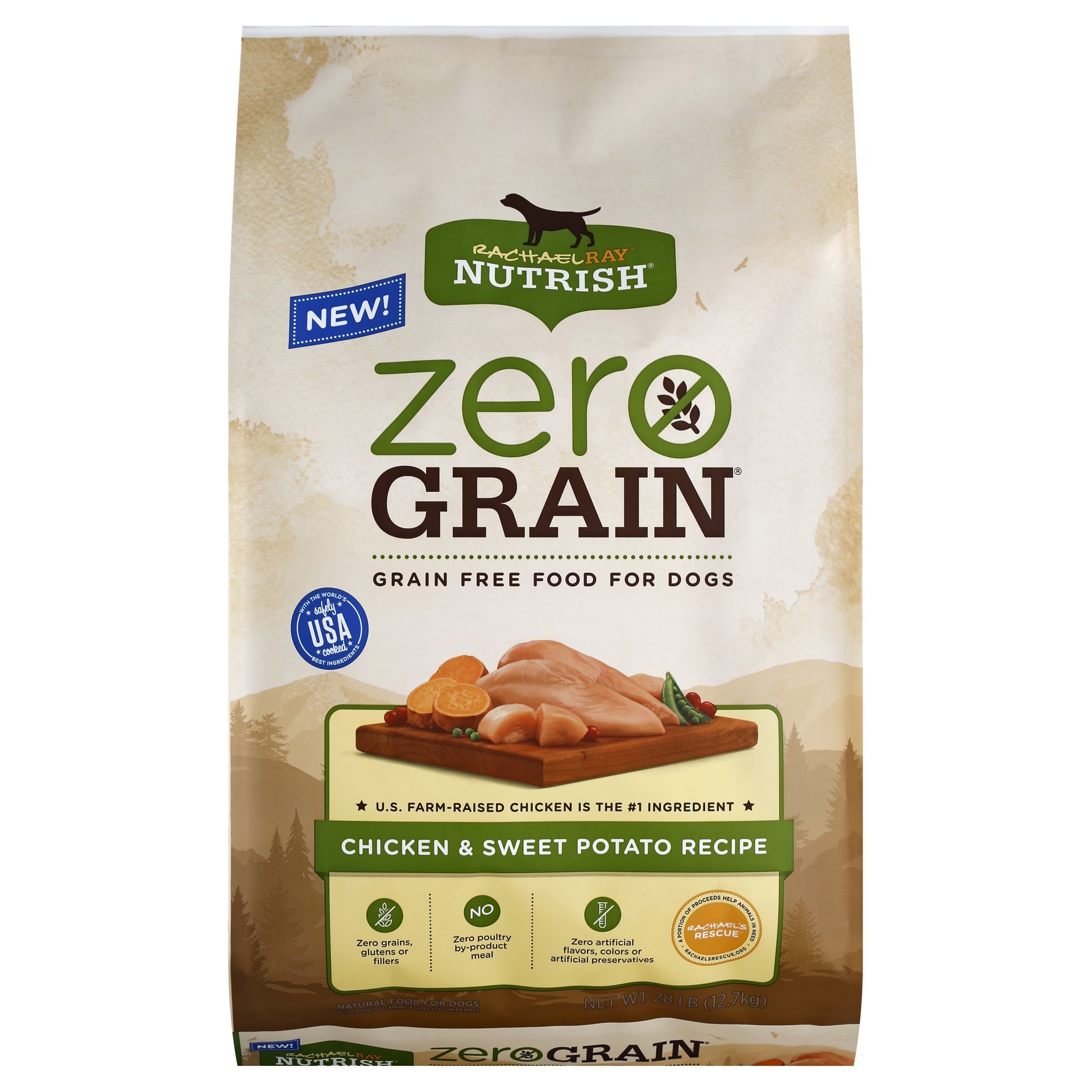 slide 1 of 2, Rachael Ray Nutrish Zero Grain Natural Chicken & Sweet Potato Recipe Dry Dog Food, 28 lb