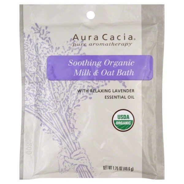 slide 1 of 1, Aura Cacia Pure Aromatherapy Soothing Organic Milk and Oat Bath, 1.75 oz