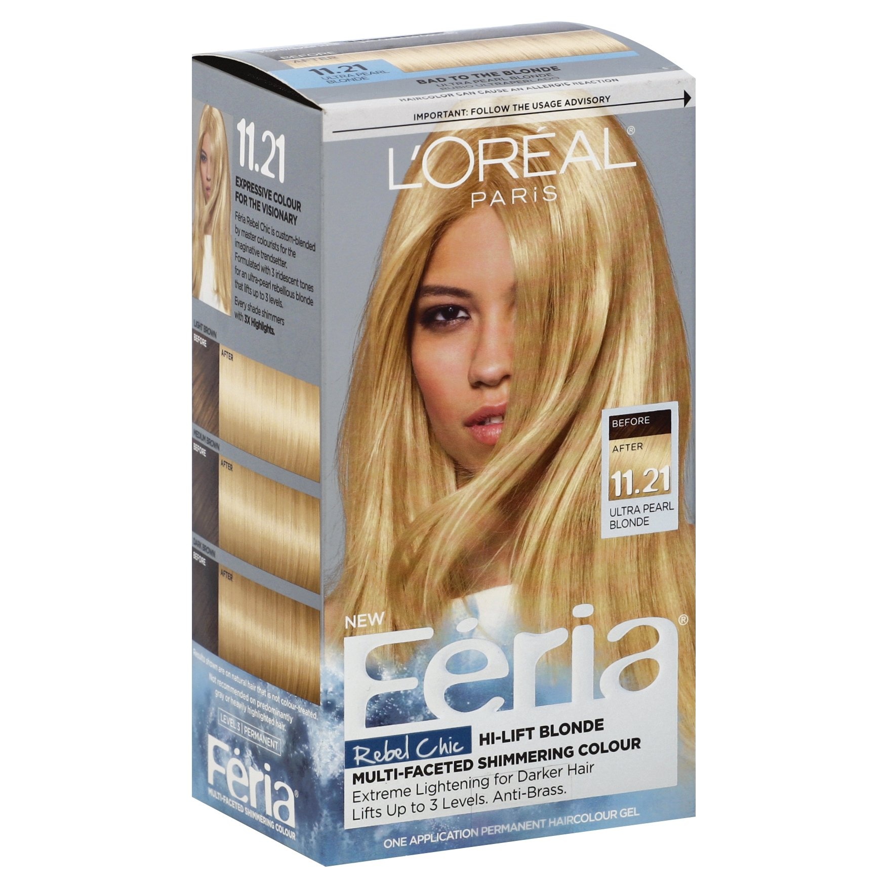 slide 1 of 5, L'Oreal Paris Feria Rebel Chic - 11.21 Ultra Pearl Blonde - 6.8oz, 1 ct