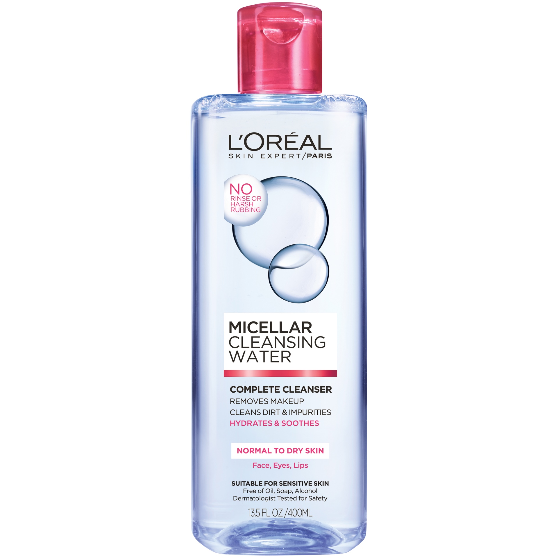 slide 3 of 6, L'Oréal Micellar Cleansing Water For Normal To Dry Skin, 13.5 fl oz