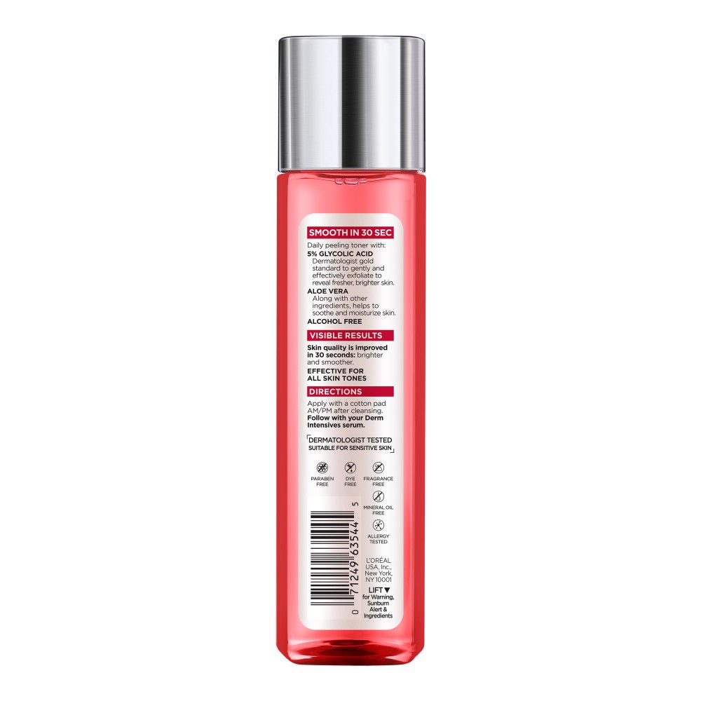 slide 5 of 5, L'Oréal L'Oreal Paris Revitalift Derm Intensives 5% Glycolic Acid Peeling Toner - 6 fl oz, 6.1 oz