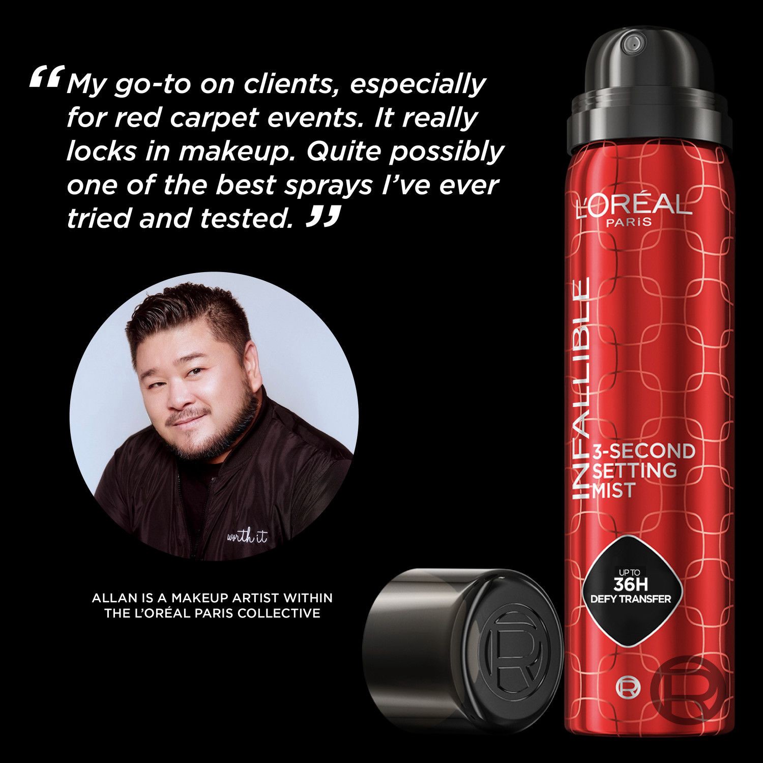 slide 8 of 9, L'Oréal Paris Infallible 3 Second Setting Mist, 1.76 oz, 2.54 fl oz