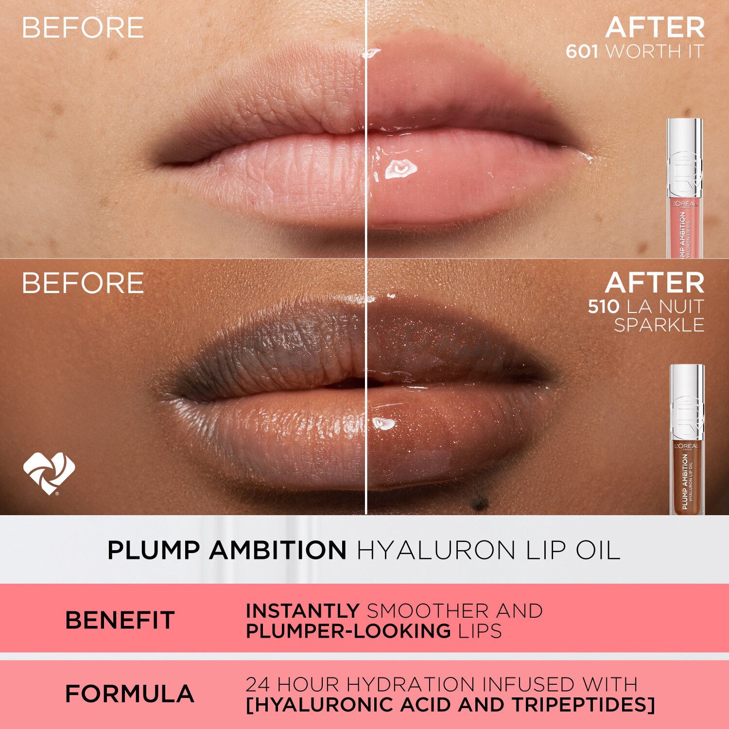 slide 6 of 14, L'Oréal Paris Plump Ambition Hyaluronic Lip Oil - Milky Nu, 1 ct
