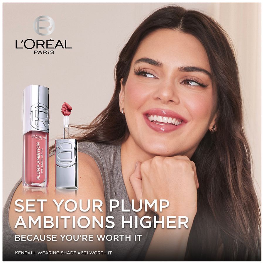 slide 3 of 5, L'Oréal Paris Plump Ambition Hyaluronic Lip Oil - Cherry Cherie, 1 ct