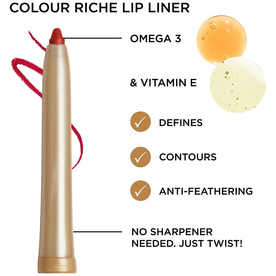 slide 3 of 5, L'Oreal Paris Colour Riche Lip Liner, Worth It Medium, 1 ct