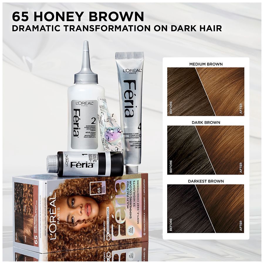 slide 3 of 5, L'Oreal Paris Feria High Intensity Multi-Faceted Shimmering Permanent Hair Color, 3X Highlights, 1 ct