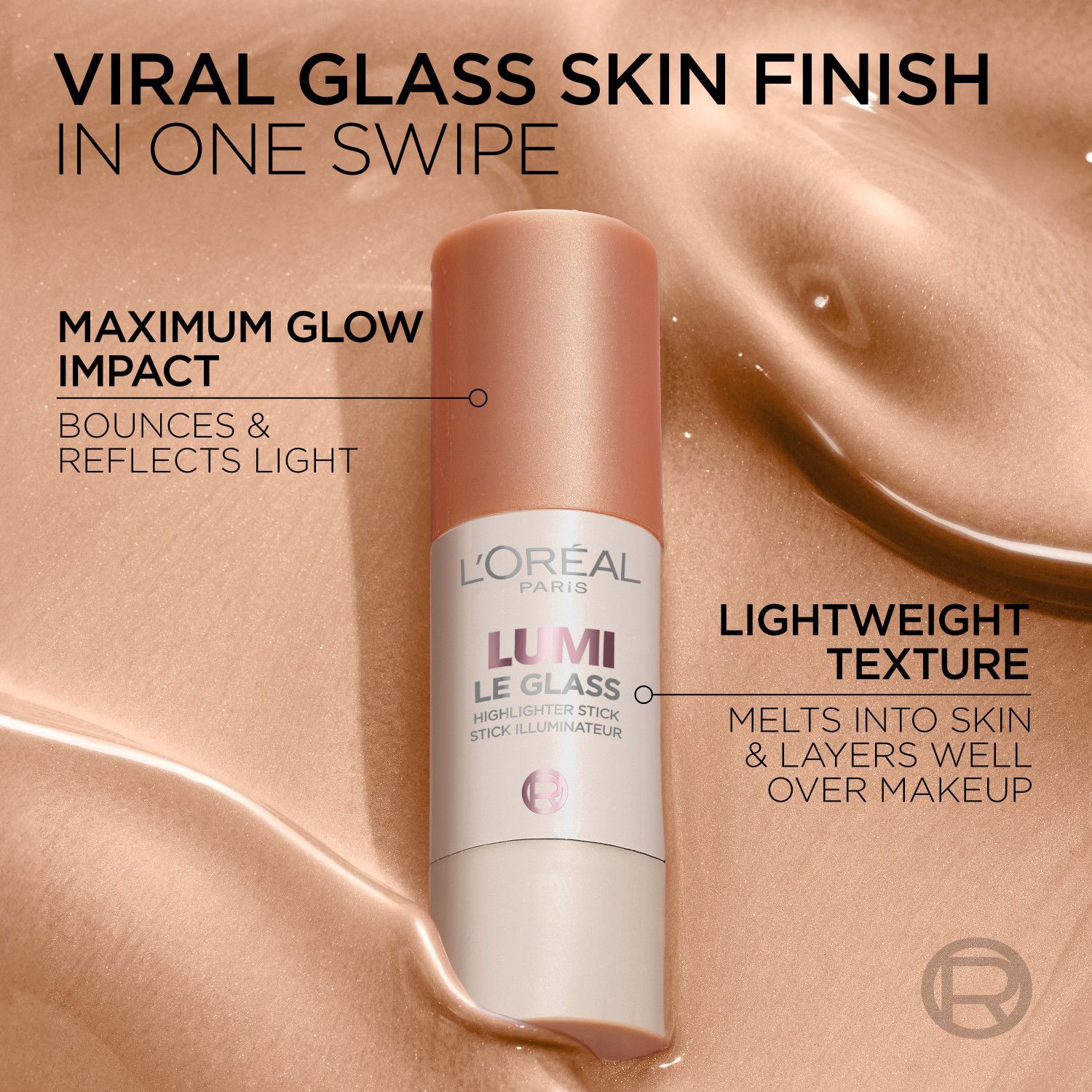slide 2 of 10, LOREAL Lumi Highlighter Stick: Glassy Sunset Amour 625, 0.25 oz