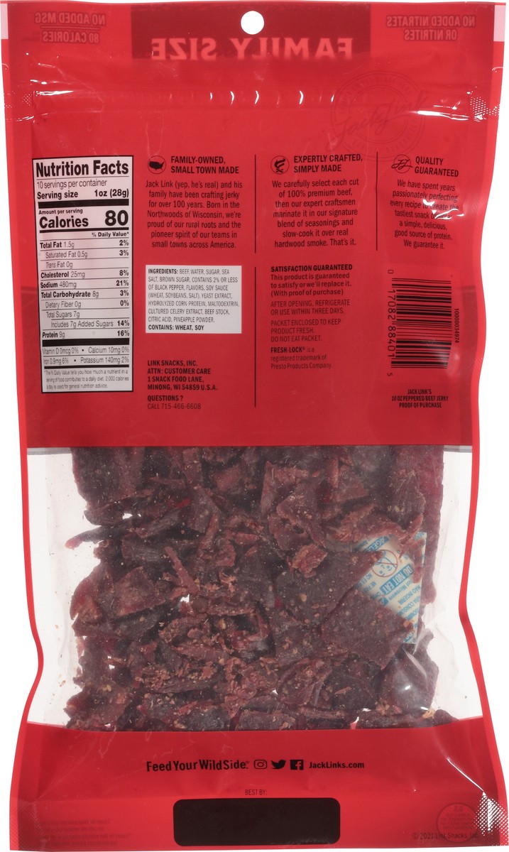 slide 5 of 9, Jack Link's 10 Ounce Jack Link's Beef Peppered Jerky 1/1 Count, 10 oz