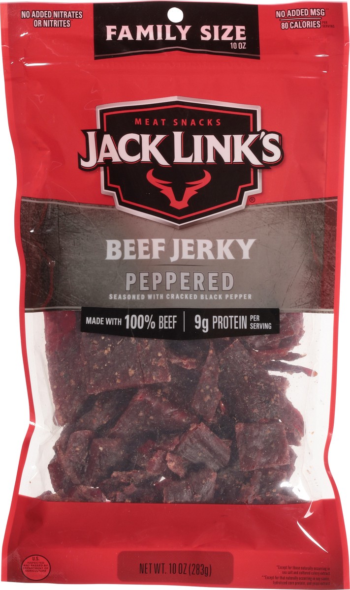 slide 6 of 9, Jack Link's 10 Ounce Jack Link's Beef Peppered Jerky 1/1 Count, 10 oz