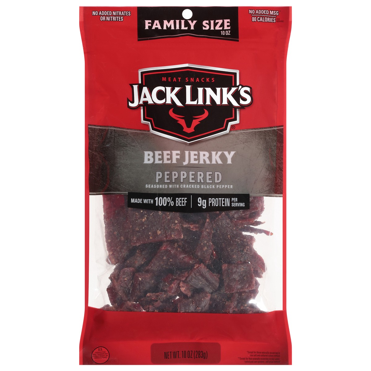 slide 1 of 9, Jack Link's 10 Ounce Jack Link's Beef Peppered Jerky 1/1 Count, 10 oz