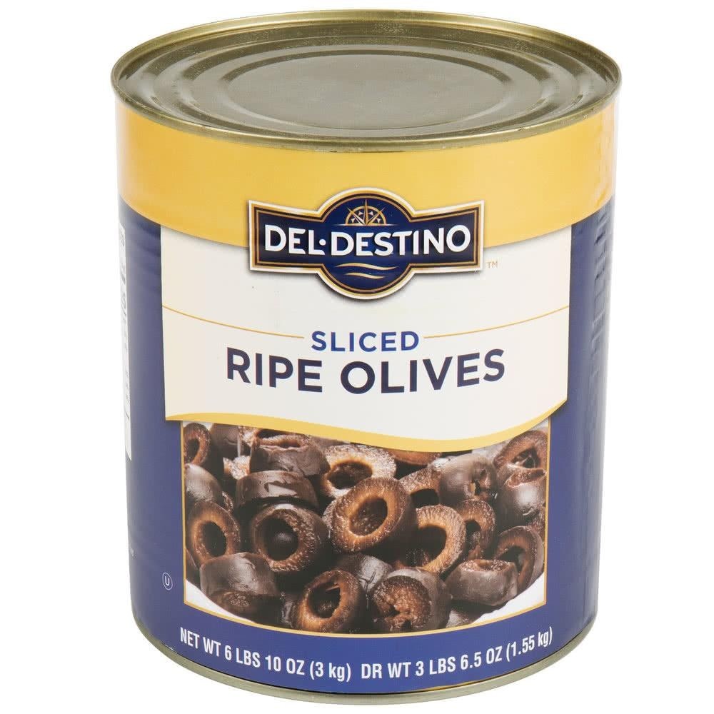 slide 1 of 1, Del Destino Olives Ripe Sliced, 54.5 oz