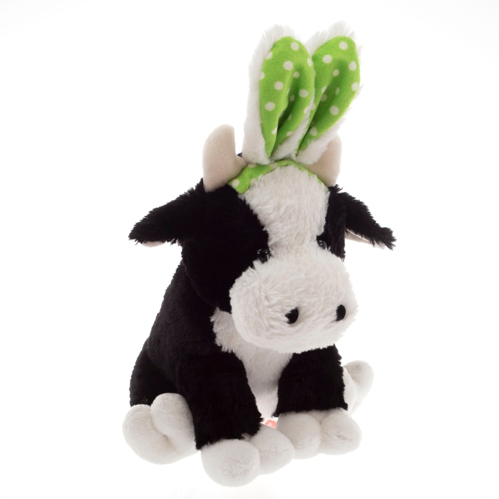 slide 1 of 1, Holiday Home Plush Cow With Bunny Ears, 1 ct