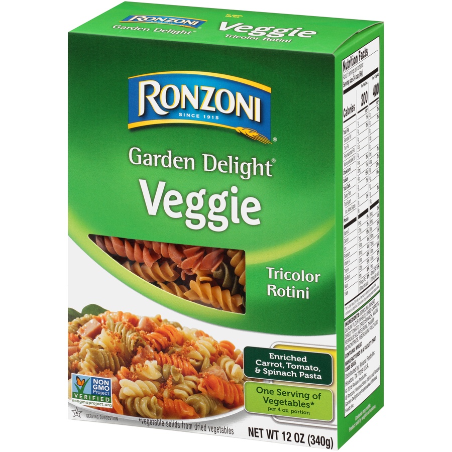 slide 3 of 8, Ronzoni Garden Delight Rotini Pasta, 12 oz
