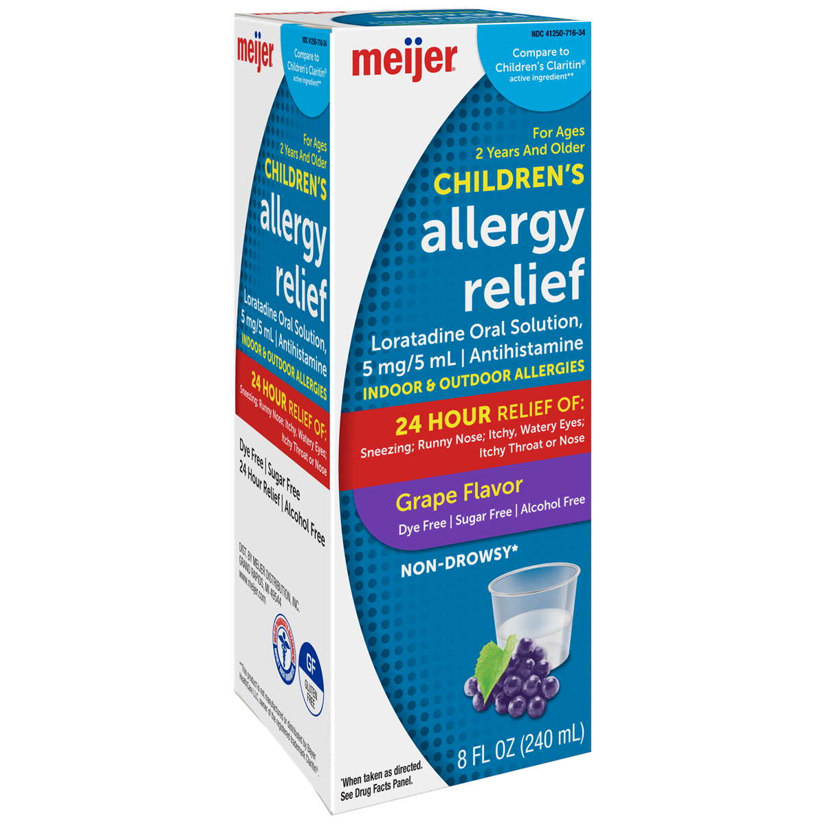 slide 3 of 3, Meijer Children's Allergy Relief, Grape Flavor, 8 oz