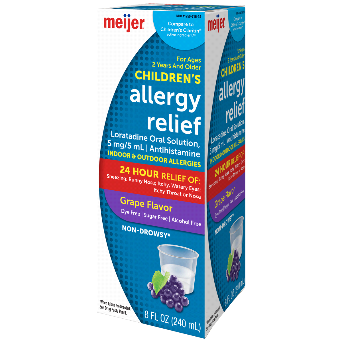slide 2 of 3, Meijer Children's Allergy Relief, Grape Flavor, 8 oz
