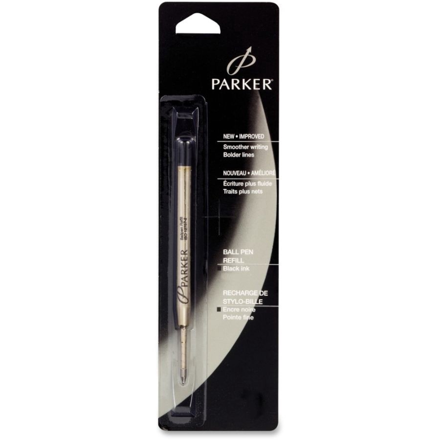 Parker Ball Point Pen Refills, Medium Point, Black Ink