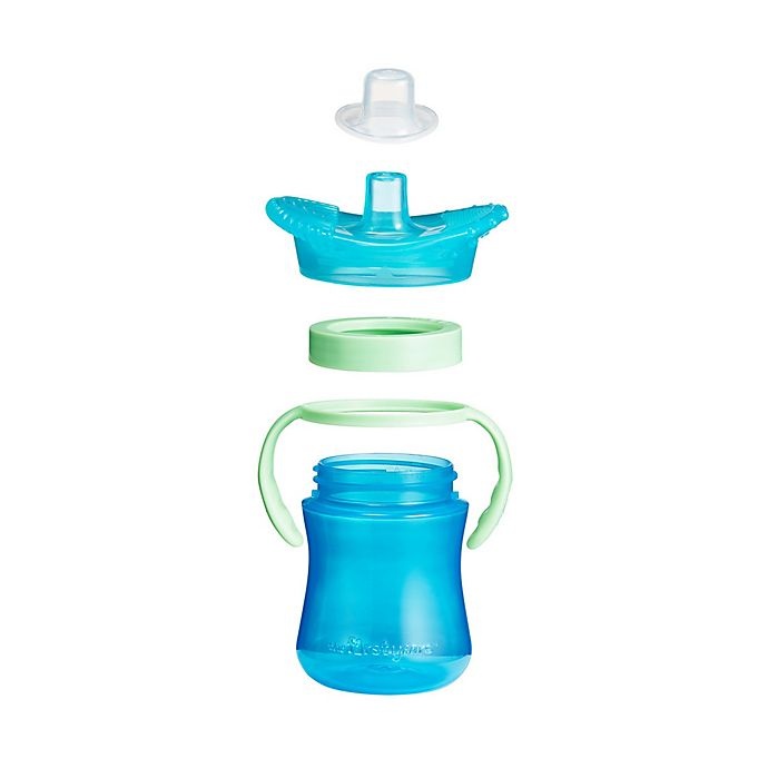 slide 4 of 7, The First Years Teething Spout Trainer Cup - Blue, 7 oz