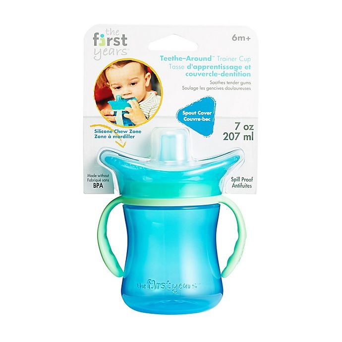 slide 5 of 7, The First Years Teething Spout Trainer Cup - Blue, 7 oz