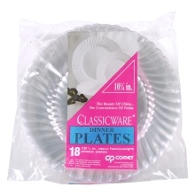 slide 1 of 1, Classicware Clear Plastic Plates, 18 ct; 10.25 in