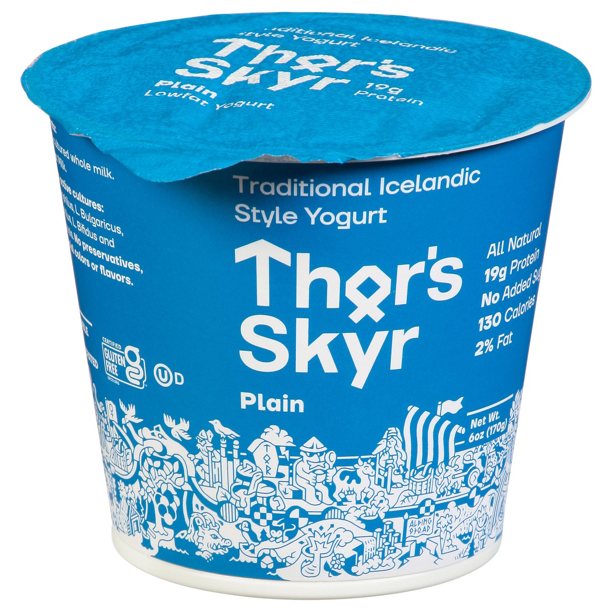 slide 8 of 9, Thor's Skyr Thor Plain Iceland Yog, 6 oz