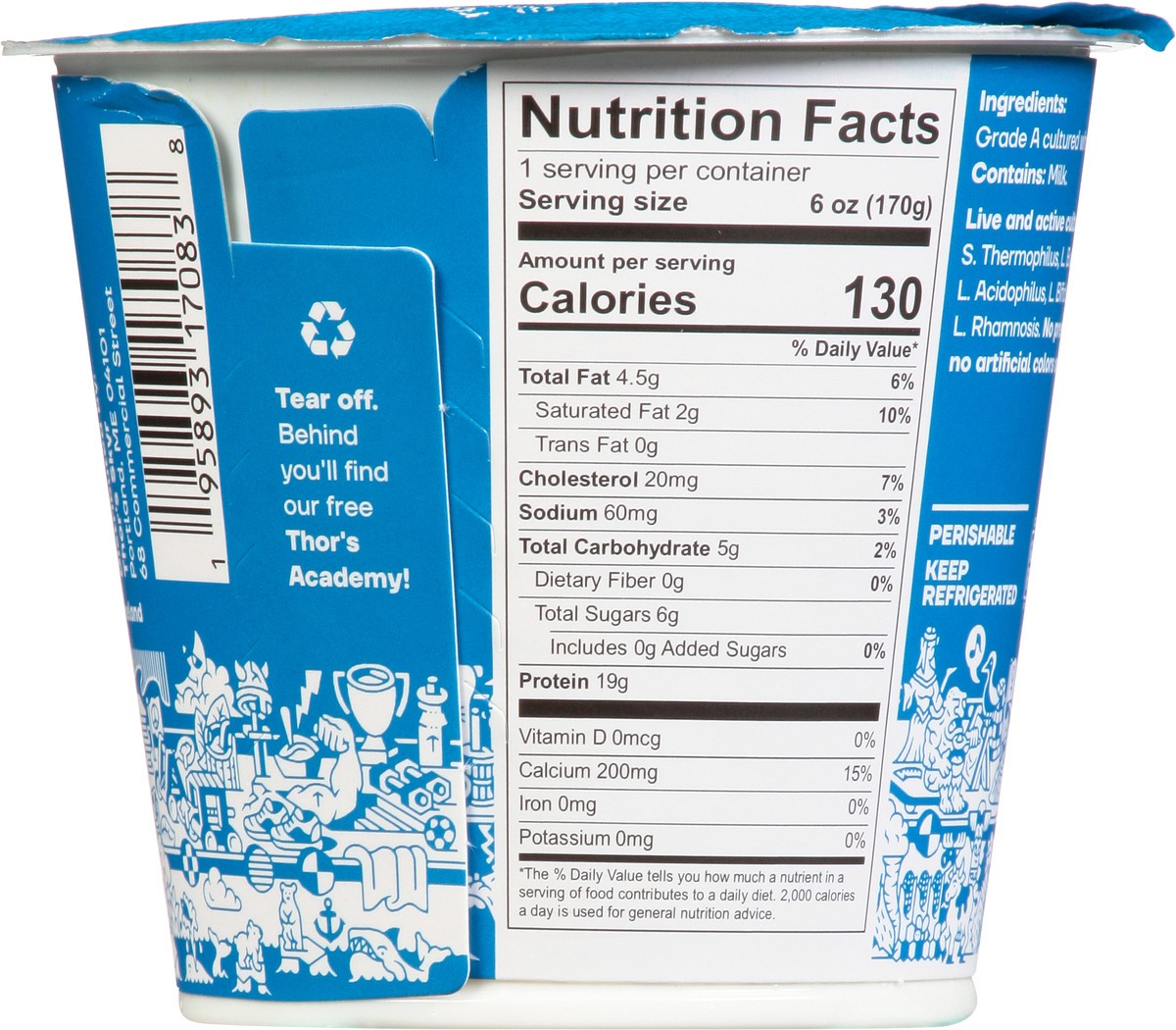 slide 3 of 9, Thor's Skyr Thor Plain Iceland Yog, 6 oz