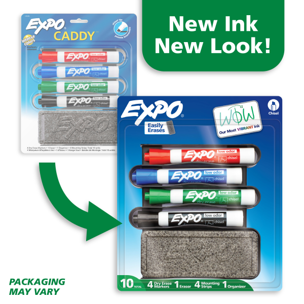 slide 4 of 7, Expo Mountable Whiteboard Caddy, with 4 Markers/Eraser, Set, 1 ct